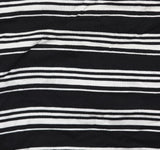 Unedited By Teeze Me Striped Short Sleeve Knit A-Line Dress Black / White XXS