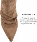 Journee Collection Markie Bootie Pointed-Toe Vegan Leather Details Tan Brown 6M