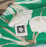 Anne Klein High-Rise Wide-Leg Pull-On Palazzo Pant Tropical Green Multi 2XL