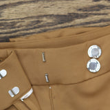 Calvin Klein Petite Solid Lux High-Rise Wide Leg Pants T42PL994 Luggage Brown 4P