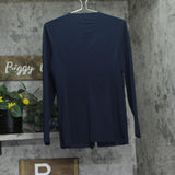 Calvin Klein Womens Stretch Crepe Zip Front Jacket 44C442G Dark Sapphire Blue XS