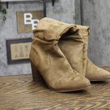Universal Thread Junie Ruched Boots with Block Heel 94568670 Tan Brown 6M