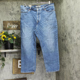 Levi's Wedgie Straight Leg Jeans with Button Fly Love in the Mist Blue 20W