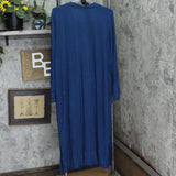Cuddl Duds Womens Softwear Stretch Maxi Button Front Cardigan Peacock Blue 1X