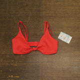 Roxy Womens Rib Love The Surf Knot Bikini Swim Top Bittersweet Red S