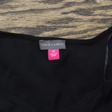Vince Camuto Womens Bloom Popover Blouse Shirt Top 653440 Rich Black XS