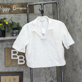 Blue Island Womens Cover Up Cotton Shirt 734-628 Ivory Off White M