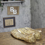 A New Day Womens Sammie Pull On Sequin Ballet Flats Shoes Gold Yellow 8.5M