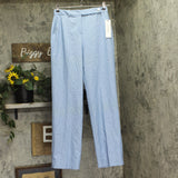 Calvin Klein Womens Faux-Denim Mid Rise Wide-Leg Pants Light Indigo Blue 4