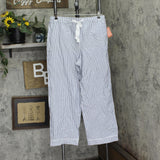 State Of Day Womens Printed Poplin Pajama Pants 100180262MS Blue Stripe L