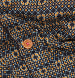 Scotch & Soda Mens Patterned Button Up Knit Camp Shirt Combo Brown M