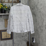 Karl Lagerfeld Womens Woven Frill Blazer Jacket Coat White / Black 6