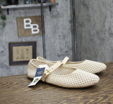 Universal Thread Womens Sylvia Woven Mary Jane Ballet Flats Cream Off White 11M