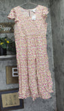 Motherhood Maternity Smocked Tiered Floral Midi Maternity Dress Pink Multi XL