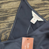 State of Day Womens Crepe De Chine Camisole Pant Pajama Set Ebony Gray M