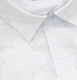 Vince Fil Coupe French Placket Button Shirt Optic White / California Rain Blue M