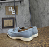 Giani Bernini Womens Lesleee Slip-On Memory Foam Loafers Light Blue Suede 6M