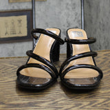 Dv Dolce Vita Women's Myla Strappy Block-Heel Sandals Shoes Black Patent 11M