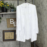 Isaac Mizrahi Live! Essentials Womens Open Front Knit Cardigan Bright White L