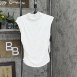 Calvin Klein Women's X-Fit Sleeveless Mock Neck Top O27TN12A Cream Off White L