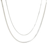 A New Day Box Chain Necklace Set 2 Piece Silver Gray 18" + 3" 20" +3"