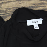 Cece Womens Mixed Media Mock Neck Knit Top 7052699 Rich Black 1 XL