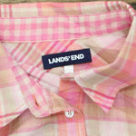 Lands' End Womens Long Sleeve Cloth Boyfriend Button Up Shirt 516634-Sample