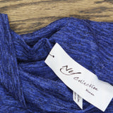 Ny Collection Plus Size Long Sleeve Crossover Top with Grommets Royal Blue 1X