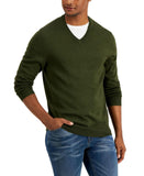 Club Room Men's Solid V-Neck Merino Wool Blend Sweater