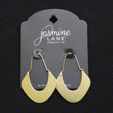 Jasmine Lane Fashion Crescent Demi Hoop Hypoallergenic Earrings Gold Yellow 2"