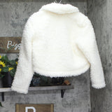 Universal Thread Faux Shearling Full Zip Side Pocket Jacket Cream Off White S