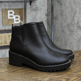Universal Thread Womens Faux Leather Ankle Side Zip Boots Black 9.5M