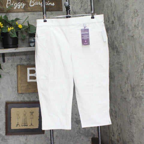 Gloria Vanderbilt Plus Size Shape-Effect High-Rise Capri Jeans Vintage White 16W