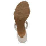 Lifestride Kitten Heel Open Toe Slip-On Double Strap Sandals Bone Off White 5.5M