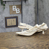 A New Day Womens Milan Slingback Pumps Lace 93708032 Cream Off White 7M