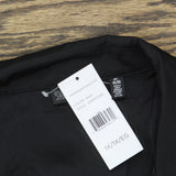Rafaella Plus Size Notch Collar Satin Long Sleeve Button-Down Blouse Black 1X