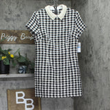 City Studios Juniors Embellished-Collar Shift Dress Black / Ivory 9/10