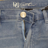 DG2 by Diane Gilman Womens Mini Bootcut Stretch Jeans Light Blue 12