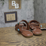 Universal Thread Sarai Two-Band Studded Slide Sandals 94822826 Brown 9.5M