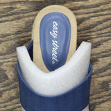 Easy Street Women's Maryann Wedge Sandal MARAN Denim Croco Blue 7W