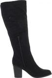 Sugar Womens Trendy Riding Boots Heeled Knee High Boot Black Oil Fabric 9M