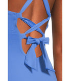 Tommy Bahama Womens Pearl Lace-Back One Piece Swimsuit Paradiso Blue 12