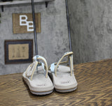 White Mountain Womens Basket Flat Sandal Blue Raspberry / Sandalwood Fab 7M