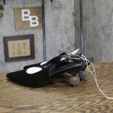 A New Day Simone Rhinestone Ball Slingback Heels 94660897 Black 8.5M