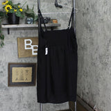 Old Navy Womens Linen Sleeveless Stretch Back Mini Tunic Dress Black 3X