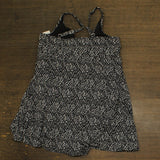 Swim Solutions Womens Abstract Bow Swimdress One Piece Swimsuit Black / White 14