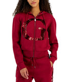 Guess Daphne Embellished Zip-Front Hoodie Sweatshirt Jacket W1BQ05K7UW2