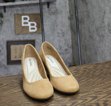 Easy Street Proper Womens Block Heel Pumps PROPER Sand Suede Brown 9.5M