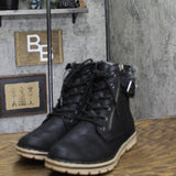 Cliffs By White Mountain Lace-up Hiker Style Buckle Ankle Boots Booties Black 7M