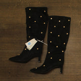 A New Day Studded Faux Suede Mid-Calf Boots 94568942 Jet Black / Gold 7.5M